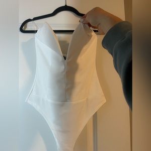 White Strapless Body Suit